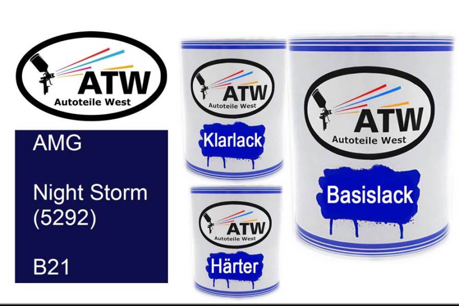 AMG, Night Storm (5292), B21: 1L Lackdose + 1L Klarlack + 500ml Härter - Set, von ATW Autoteile West.